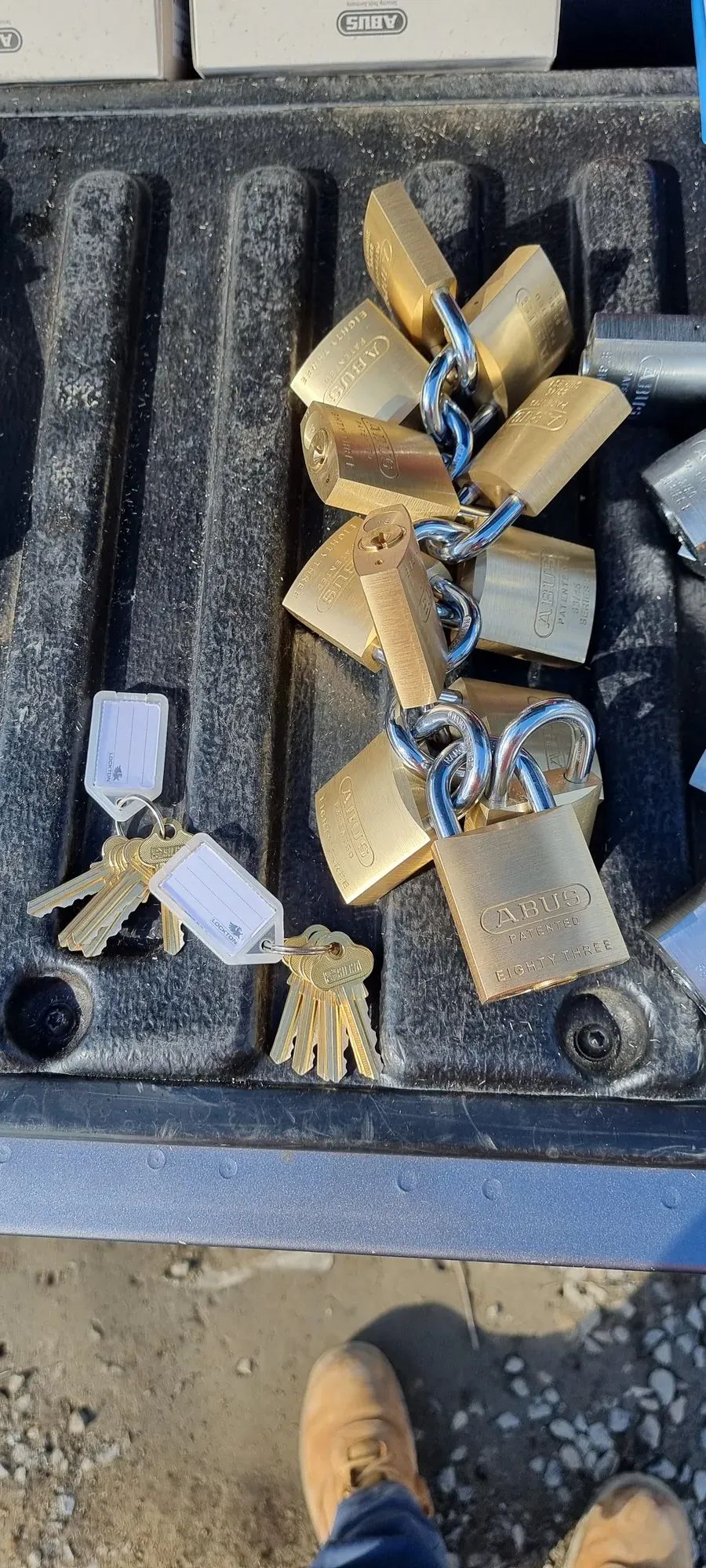 Brass padlocks and keys